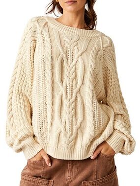 Free People Frankie Cable Knit Sweater size  XS Ivory